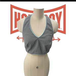 XOXO Black and White Checkered Crop Top